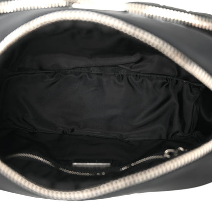 Prada Tessuto Nylon Pocket Cargo Shoulder Bag Black White 5 of 9
