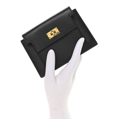 Hermes Epsom Kelly Pocket Compact Wallet Black 2 of 8