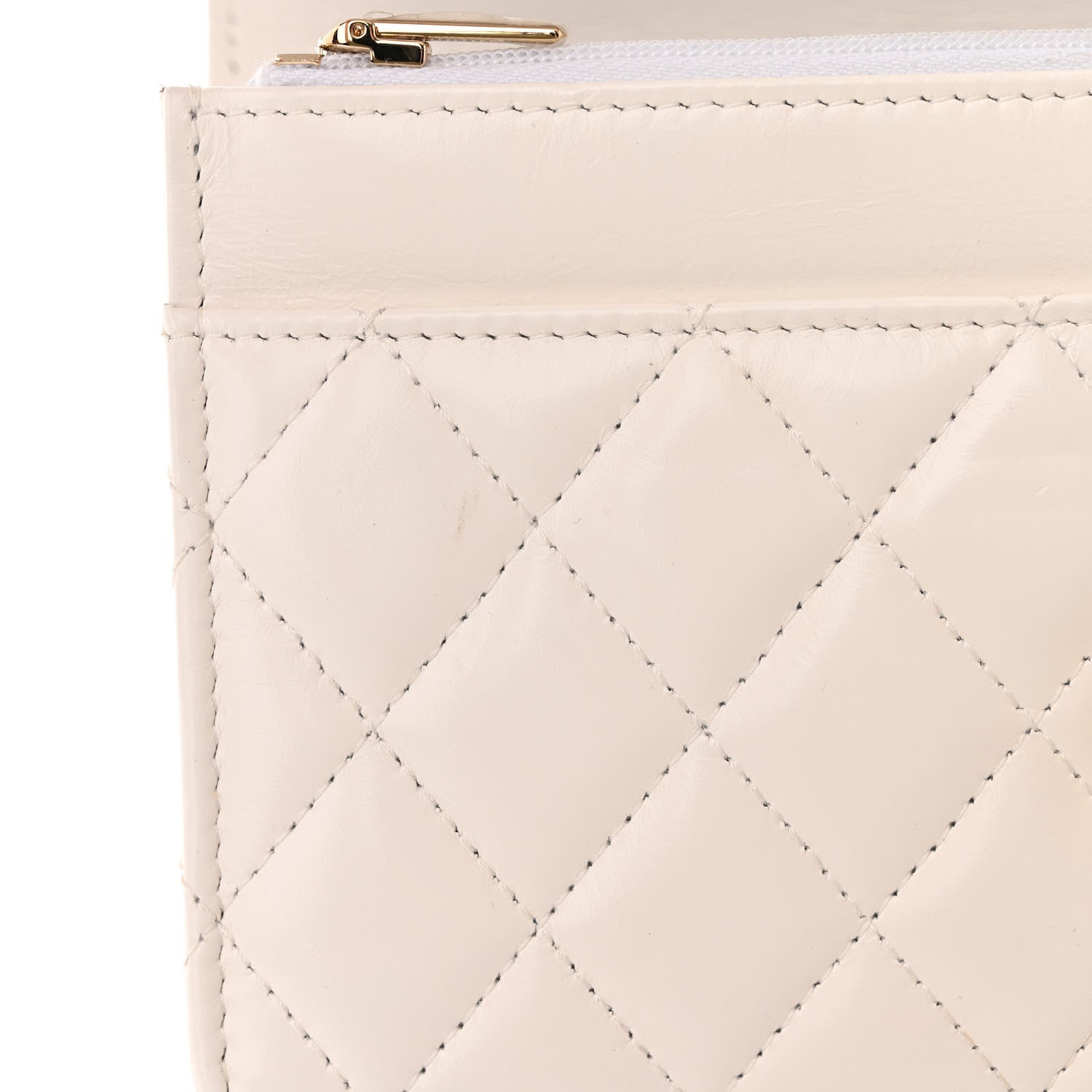 Chanel Shiny Calfskin Quilted Multicolor Top Handle Wallet On Chain WOC White 13 of 14