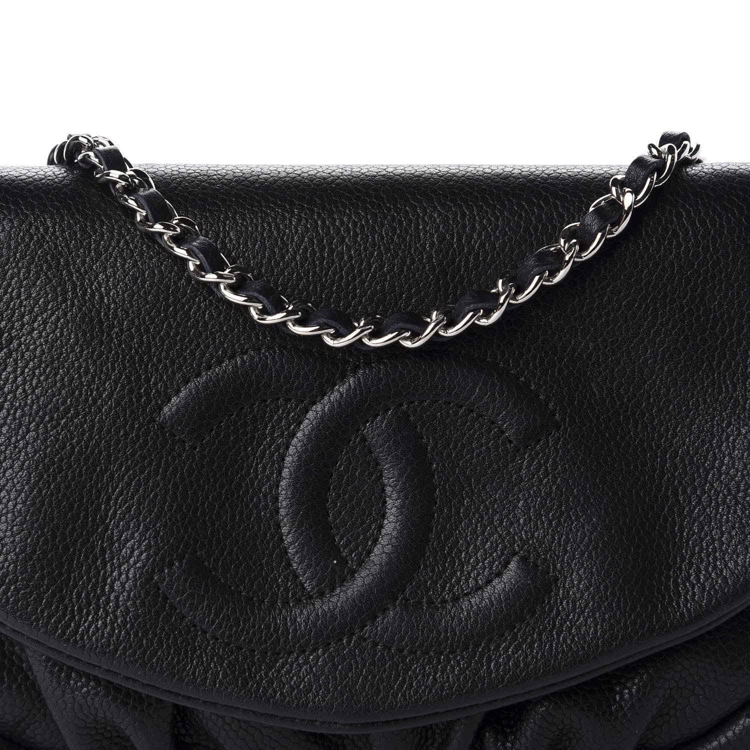 Chanel Caviar Half Moon Wallet On Chain WOC Black 11 of 12