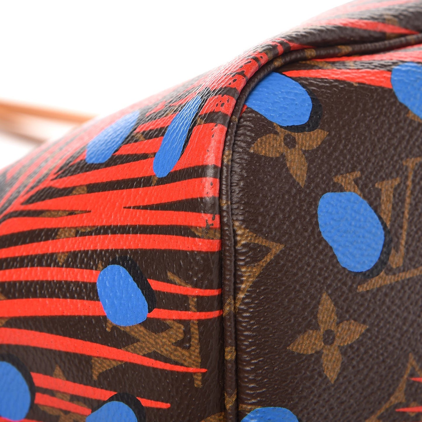 Monogram Jungle Dots Neo Neverfull MM Coquelicot Denim