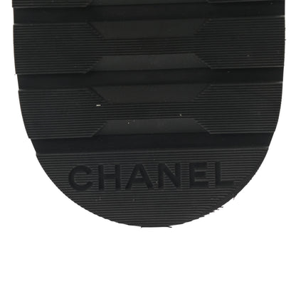 Chanel Shiny Goatskin Calfskin Quilted Lace Up Combat Boots 39 White Black 7 of 9