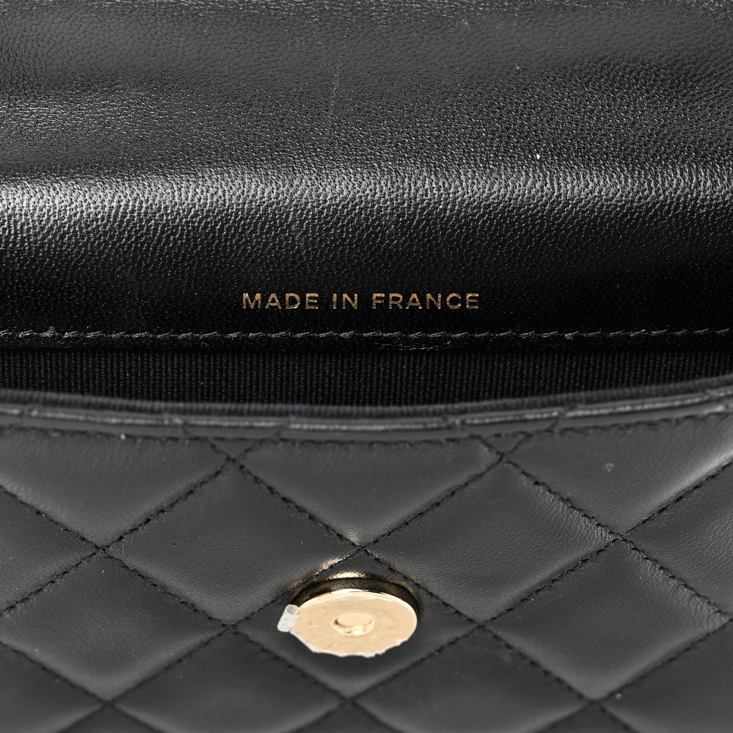 Chanel Lambskin Quilted Top Handle Flap Coin Purse With Chain Black 7 of 11