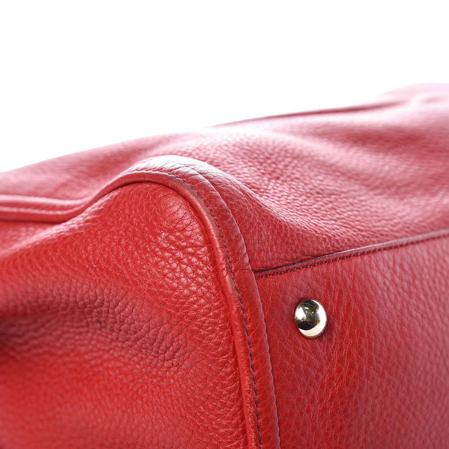 Pebbled Calfskin Medium Soho Shoulder Bag Red