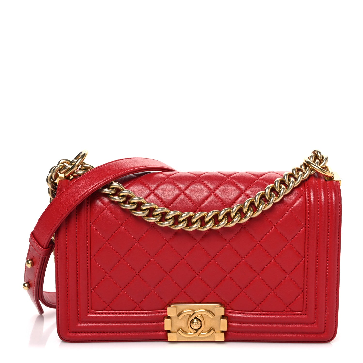 Chanel Lambskin Quilted Medium Boy Flap Red 1 of 10