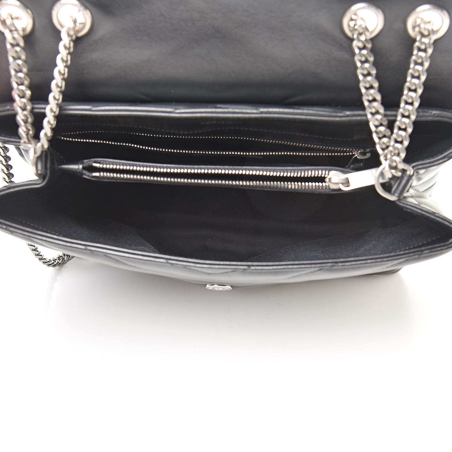 Saint Laurent Calfskin Y Quilted Monogram Medium Loulou Chain Satchel Black 5 of 12