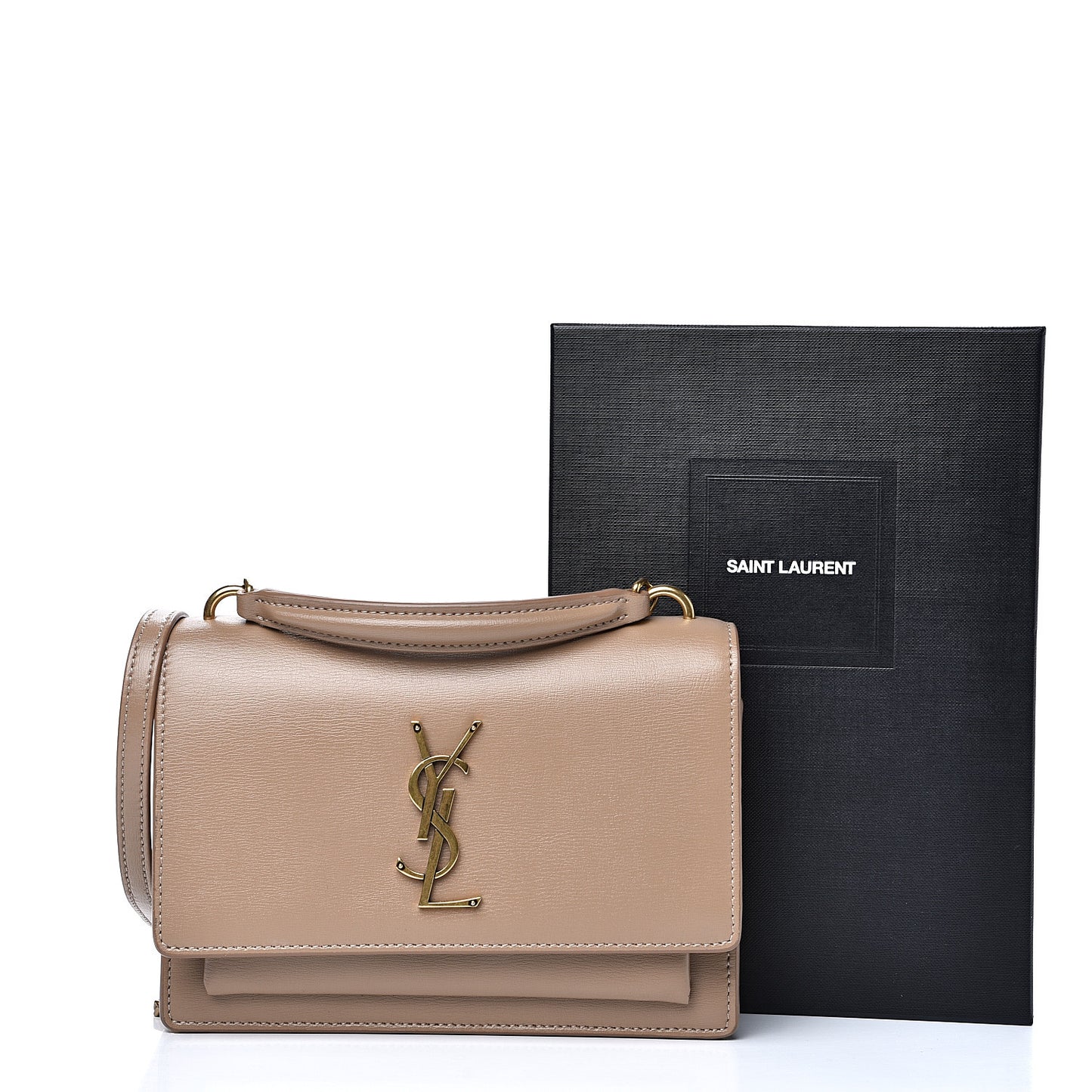 Calfskin Monogram Sunset Chain Wallet Dark Beige