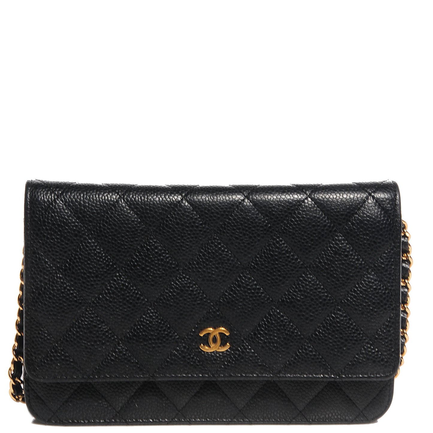 Caviar Quilted Wallet On Chain WOC Black