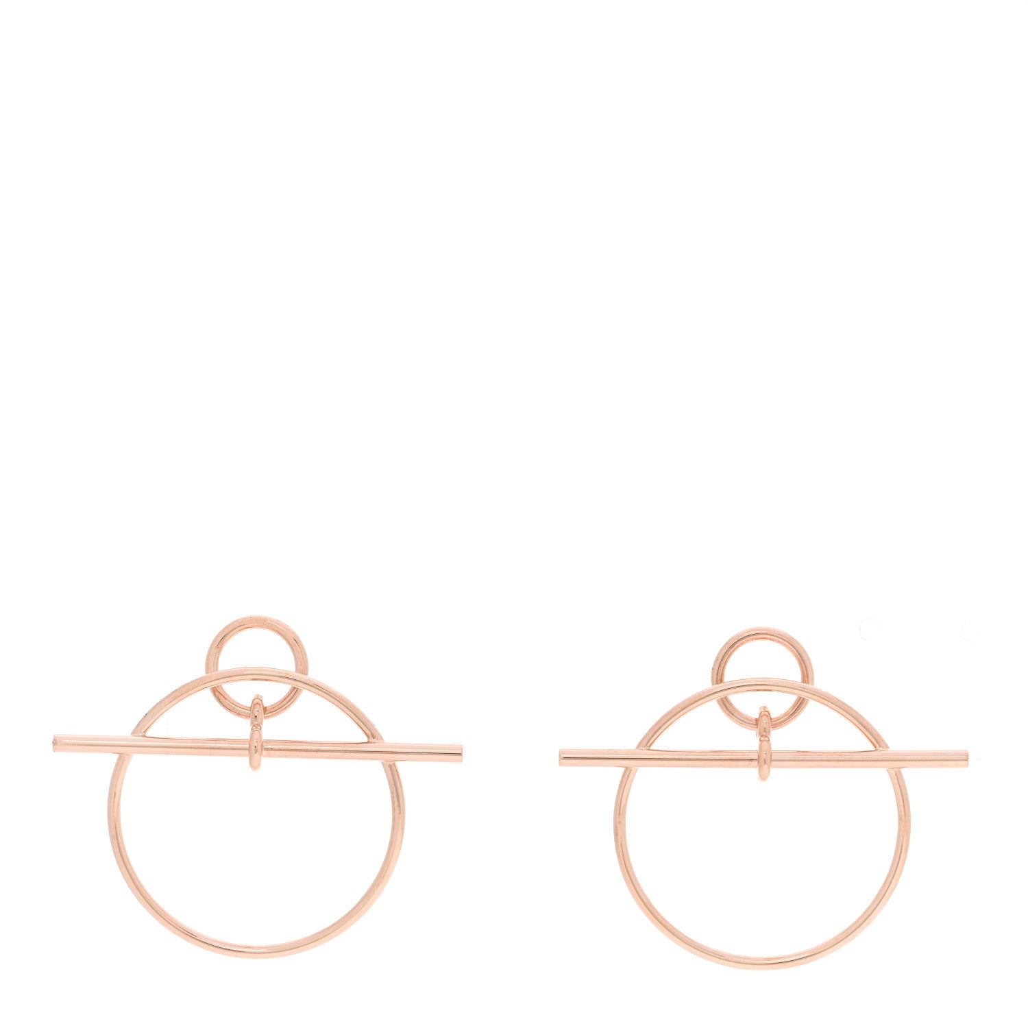 Hermes 18K Rose Gold PM Loop Earrings 1 of 5