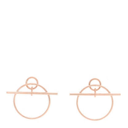 Hermes 18K Rose Gold PM Loop Earrings 1 of 5