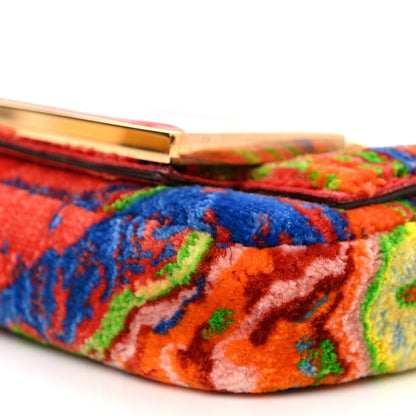 Fendi Velvet Marble Nano Maxi Buckle Baguette Charm Rosso Multicolor 9 of 10