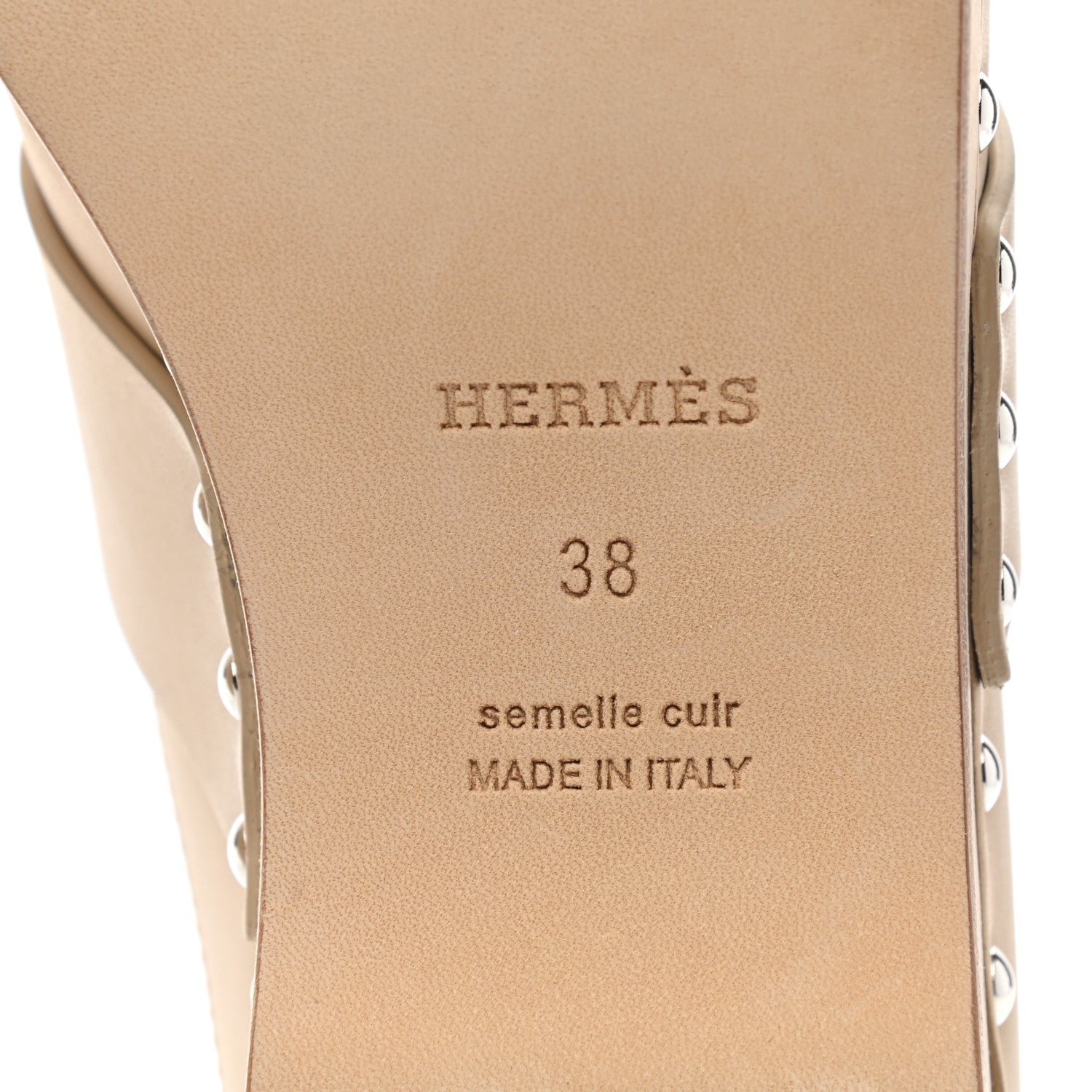 Hermes Calfskin Calya Mules 38 Hetre 6 of 10