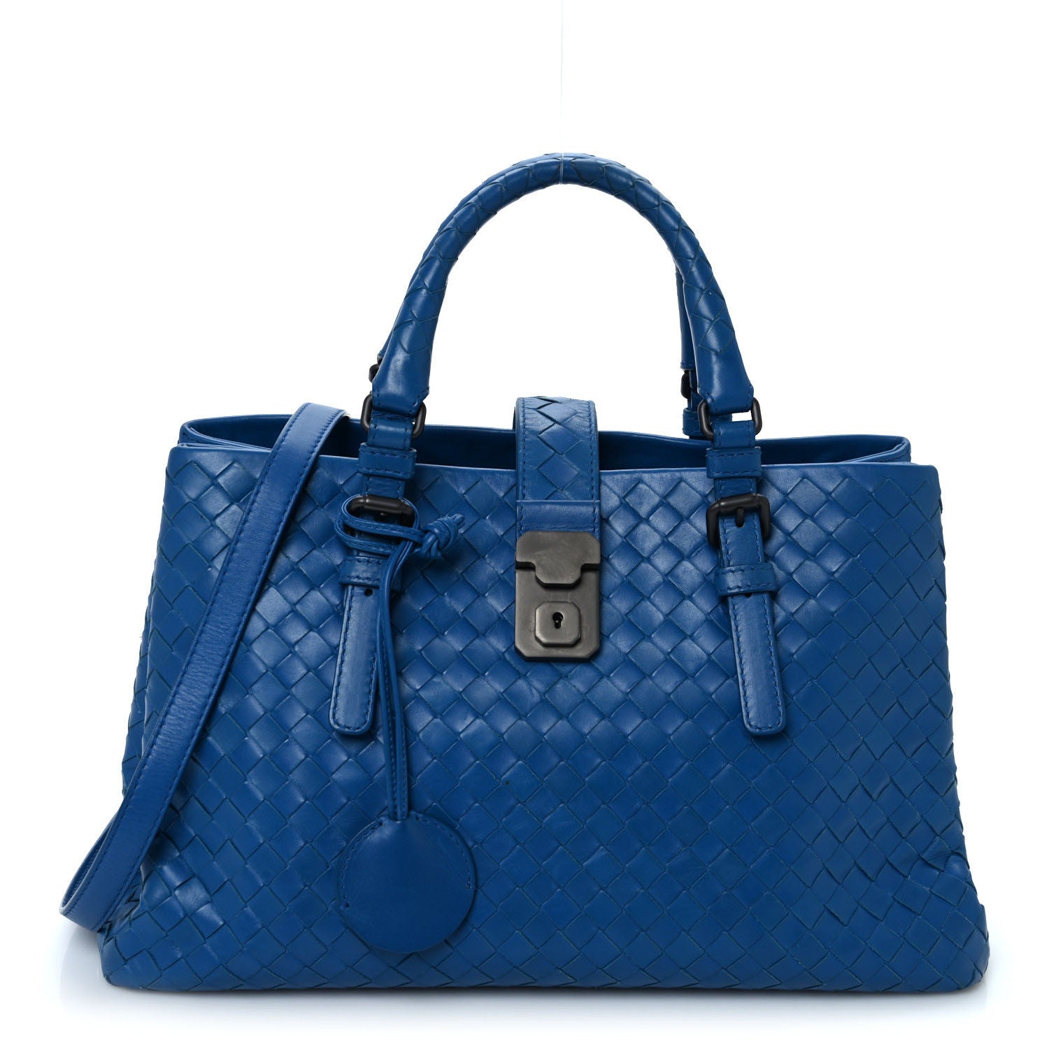 Bottega Veneta Light Calf Intrecciato Small Roma Signal Blue 1 of 22