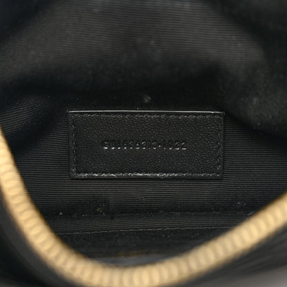 Saint Laurent Grain De Poudre Chevron Monogram Large Bill Pouch Black 7 of 9
