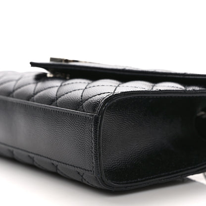 Saint Laurent Grain De Poudre Textured Mixed Matelasse Triquilt Small Monogram Satchel Black 8 of 10