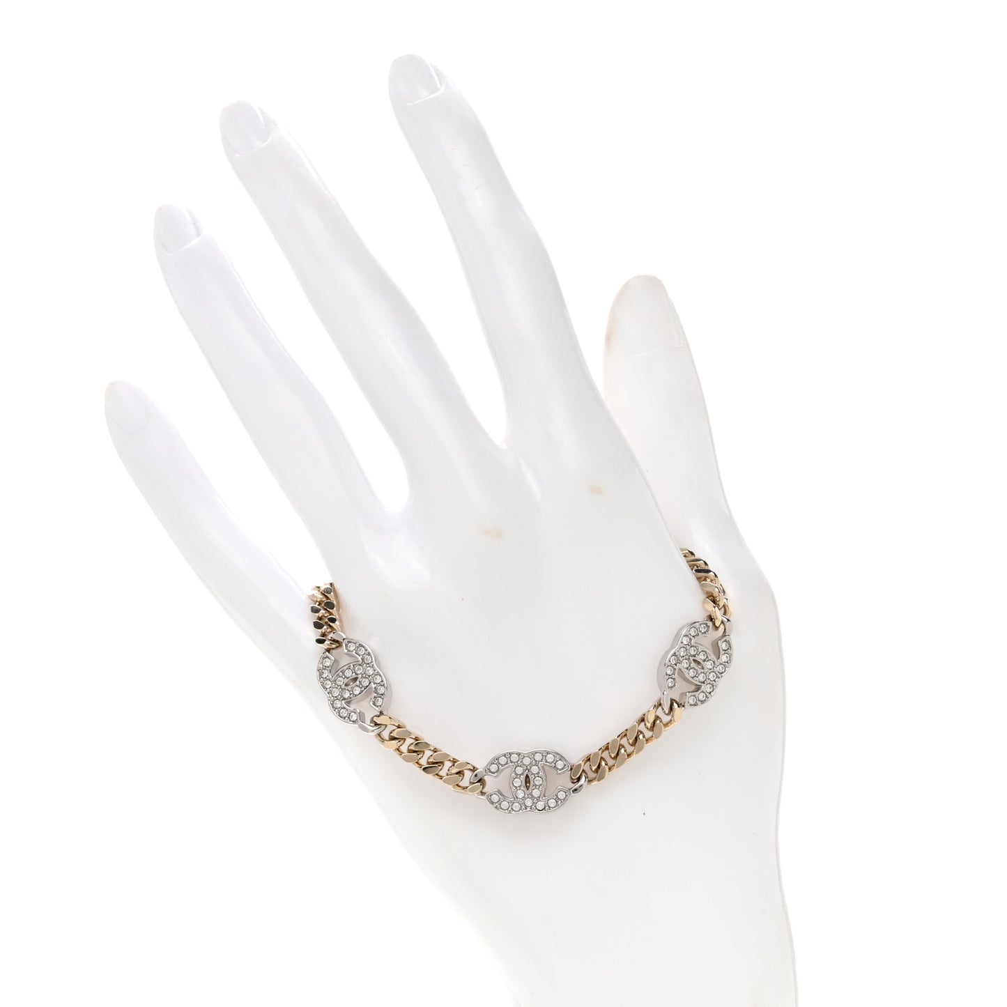 Crystal CC Chain Bracelet Gold Silver