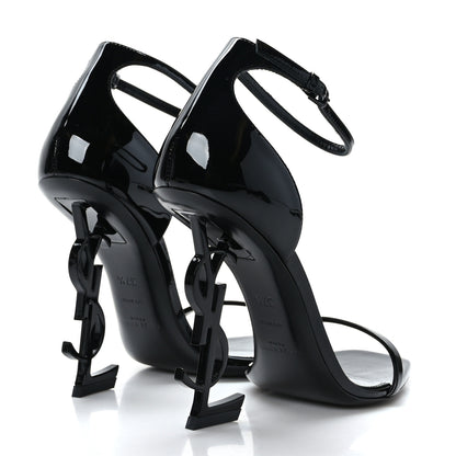 Saint Laurent Patent Calfskin Opyum 110 Sandals 37.5 Black 8 of 13