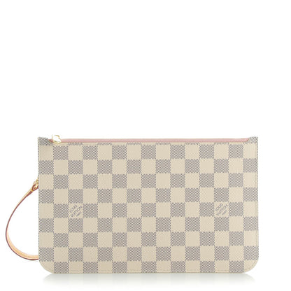 Louis Vuitton Damier Azur Neverfull MM GM Pochette Rose Ballerine 1 of 7