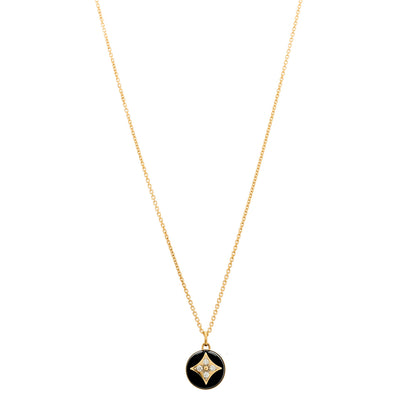 Louis Vuitton 18K Yellow Gold Diamond Black Onyx Color Blossom Medallion Pendant Necklace 1 of 6