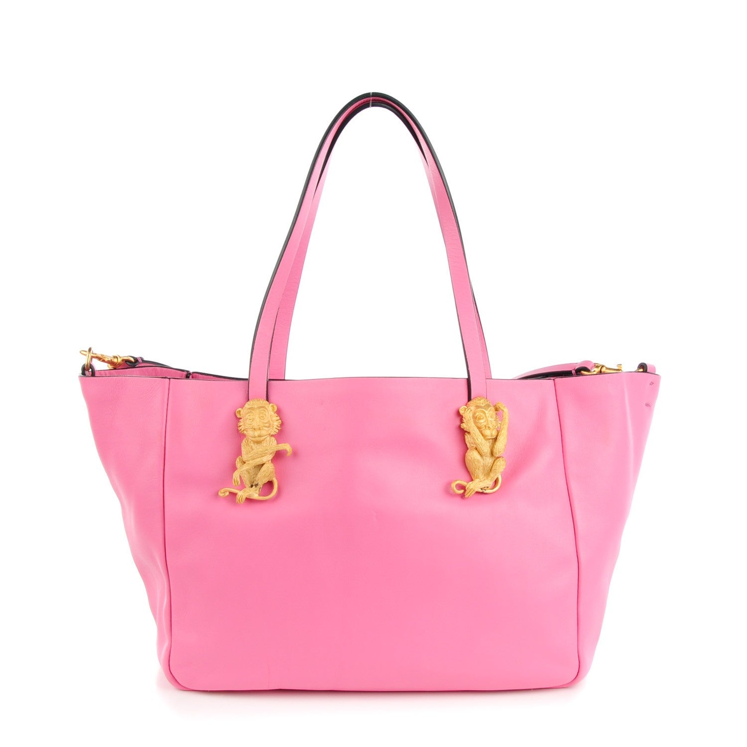 Valentino Garavani Vitello Small Monkey Scarab Tote Pink 1 of 7