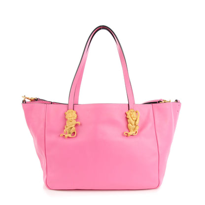 Valentino Garavani Vitello Small Monkey Scarab Tote Pink 1 of 7