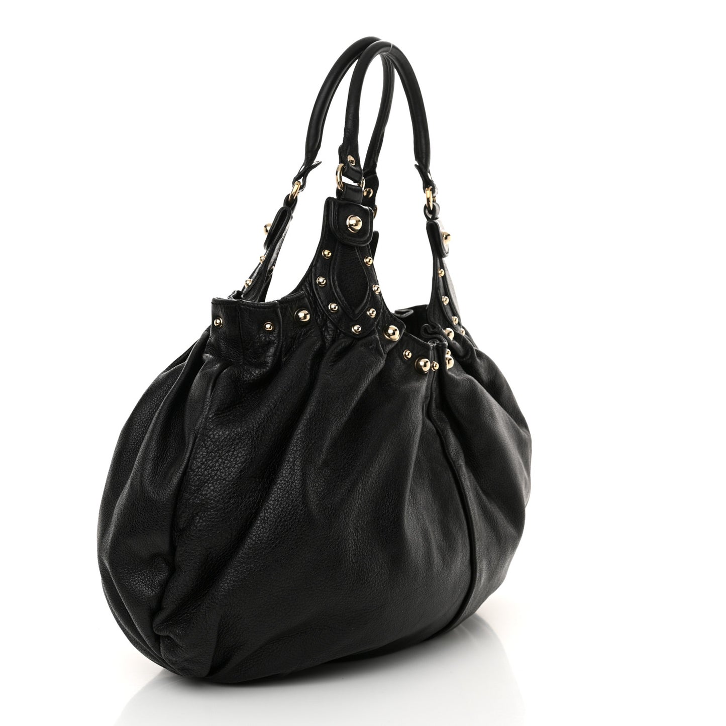 Calfskin Studded Large Pelham Tote Black