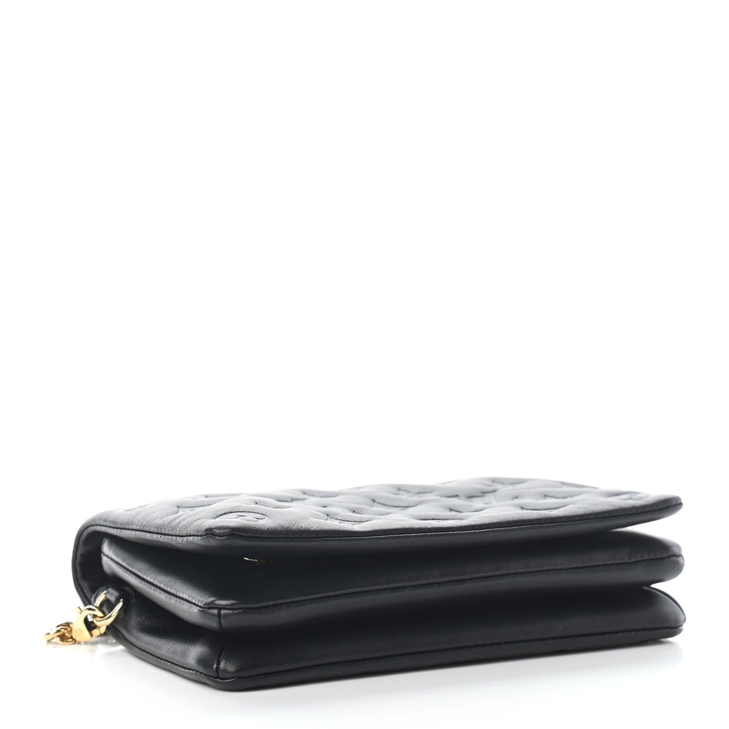 Louis Vuitton Lambskin Embossed Monogram Pochette Coussin Black 4 of 10