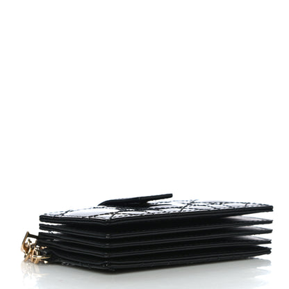 Christian Dior Patent Cannage Lady Dior 5-Gusset Card Holder Black 4 of 10