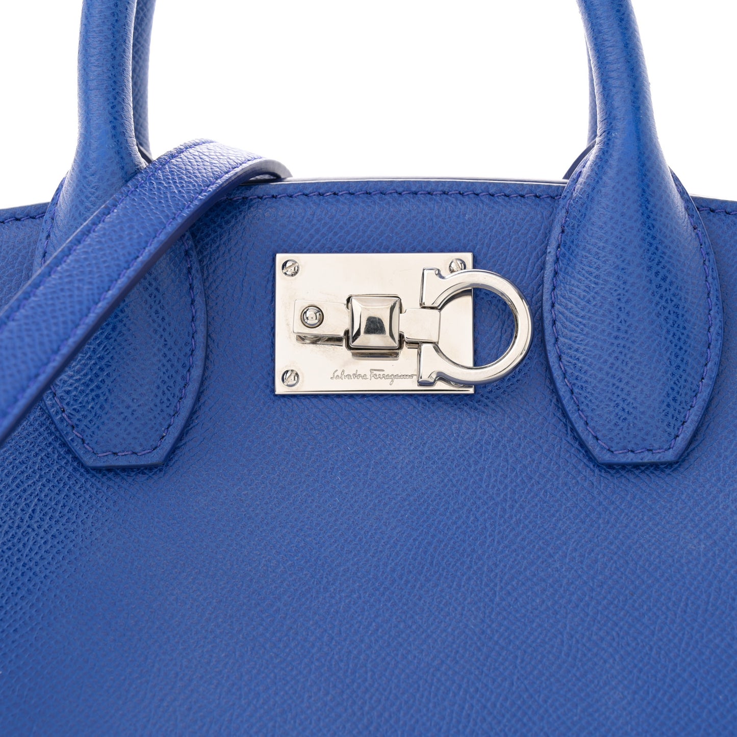 Hammered Calfskin Small The Studio Box Bag Lapis Lazuli