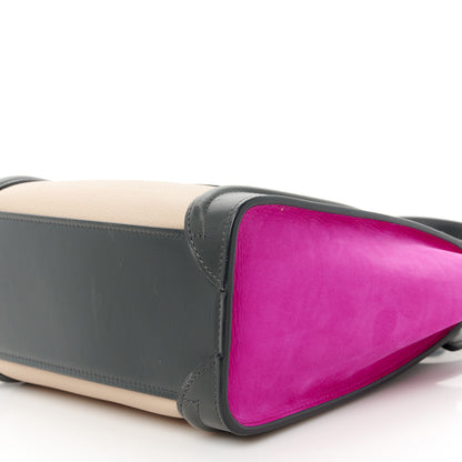 Celine Baby Grained Calfskin Nubuck Nano Tri-Color Luggage Fuchsia 11 of 11