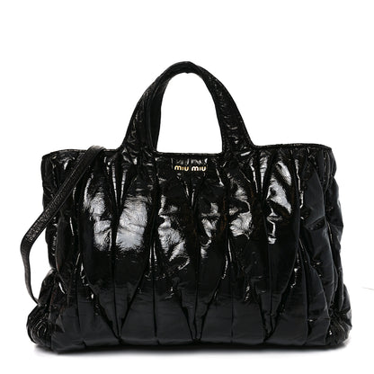 Miu Miu Nappa Matelasse Top Handle Black 1 of 9