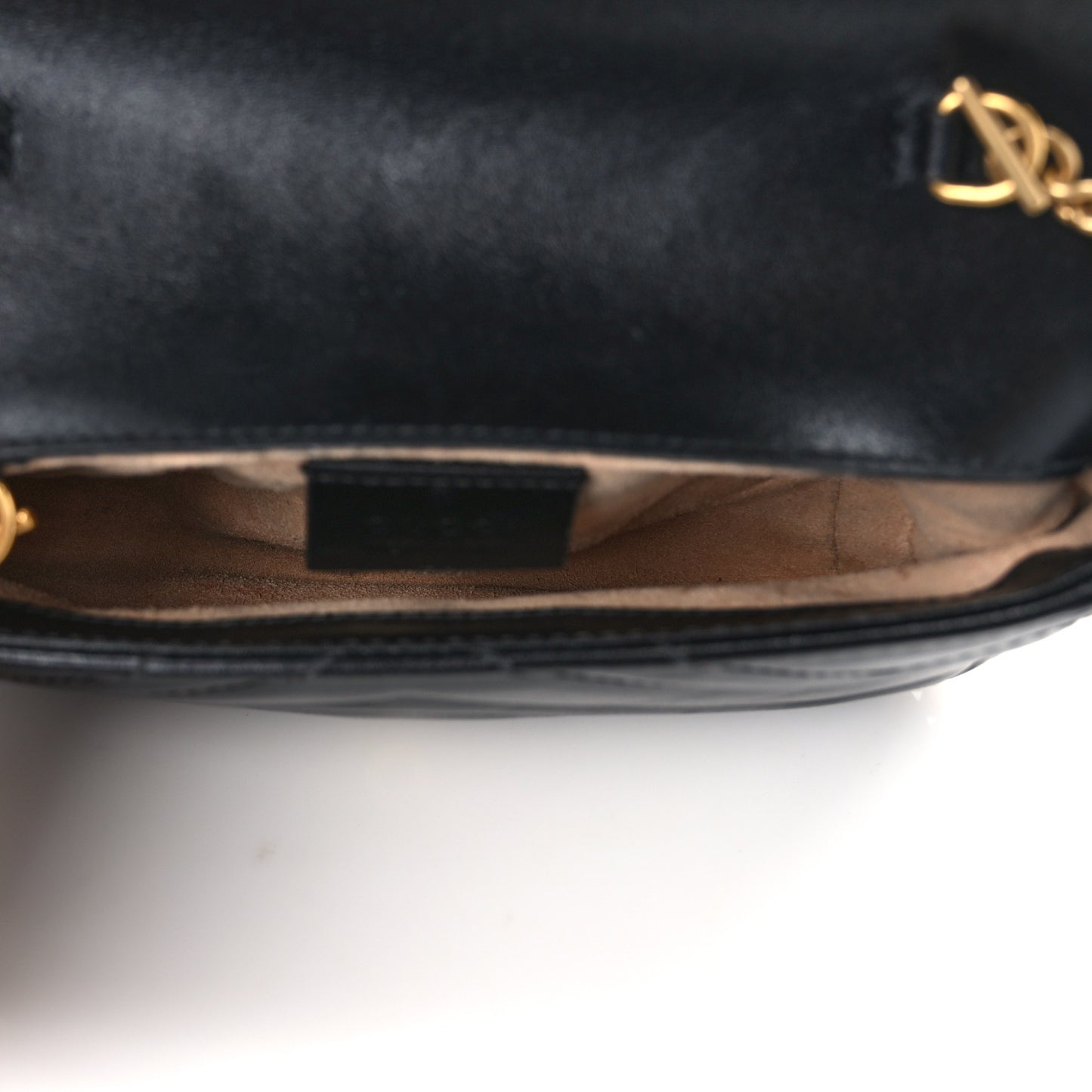 Calfskin Matelasse Super Mini GG Marmont Shoulder Bag Black