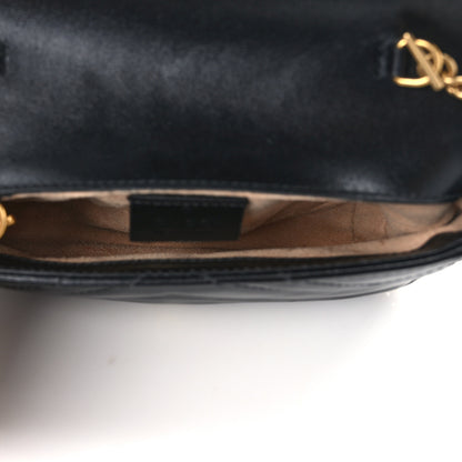 Gucci Calfskin Matelasse Super Mini GG Marmont Shoulder Bag Black 5 of 14