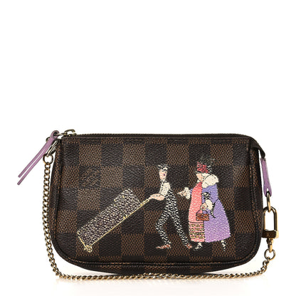 Louis Vuitton Damier Ebene Illustre Mini Pochette Accessories Violet 1 of 9