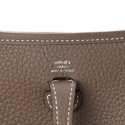 Hermes Taurillon Clemence Amazone Evelyne TPM Etoupe Bleu Indigo 7 of 11