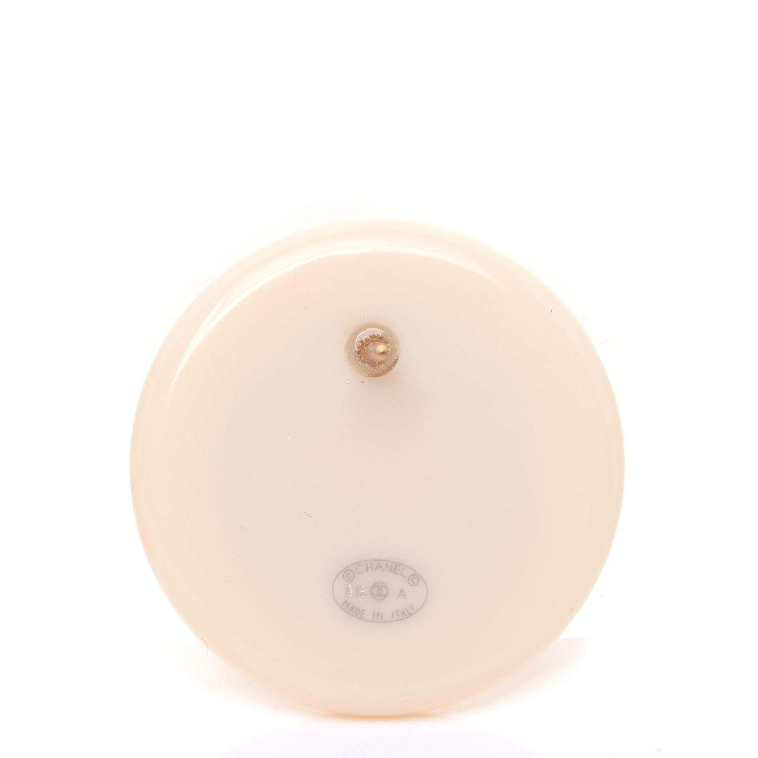 Chanel Round Earrings Gold Cream 5 of 5