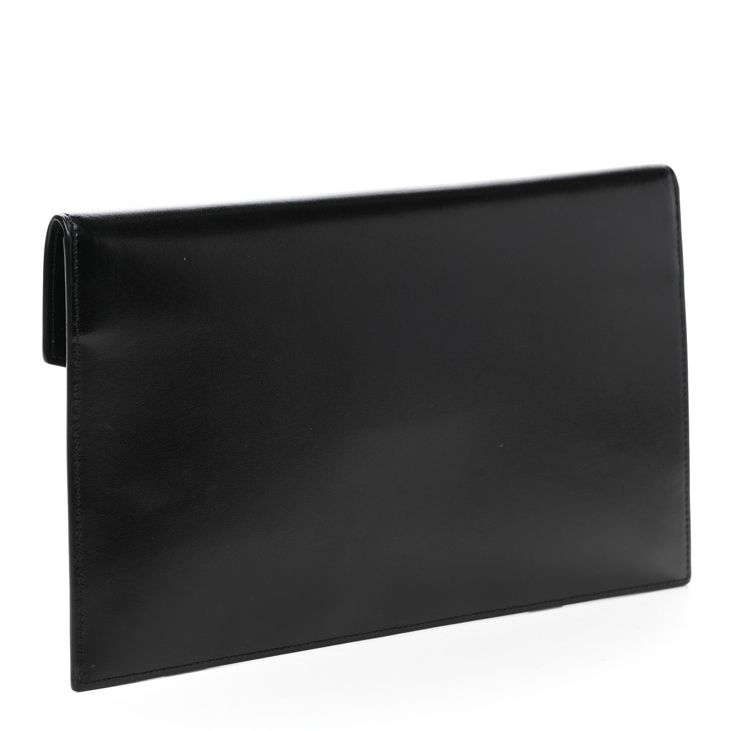 Saint Laurent Smooth Shiny Calfskin Monogram Uptown Pouch Black 3 of 6