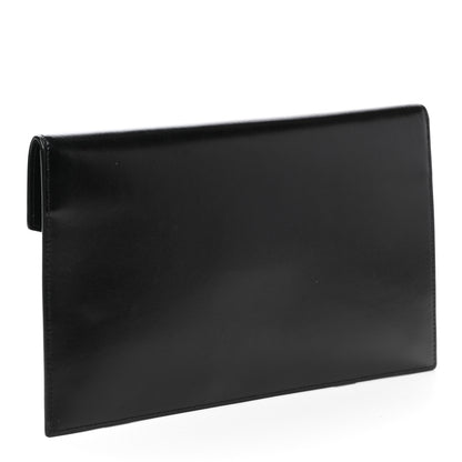 Saint Laurent Smooth Shiny Calfskin Monogram Uptown Pouch Black 3 of 6