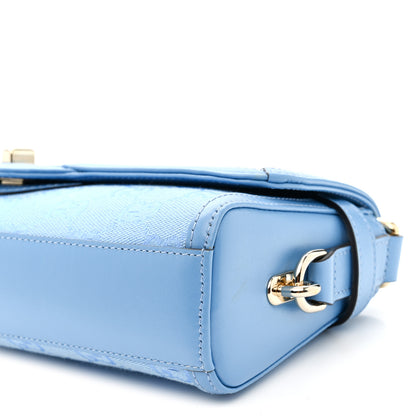 Gucci GG Monogram Textured Dollar Calfskin Small Luce Shoulder Bag Blue 10 of 10