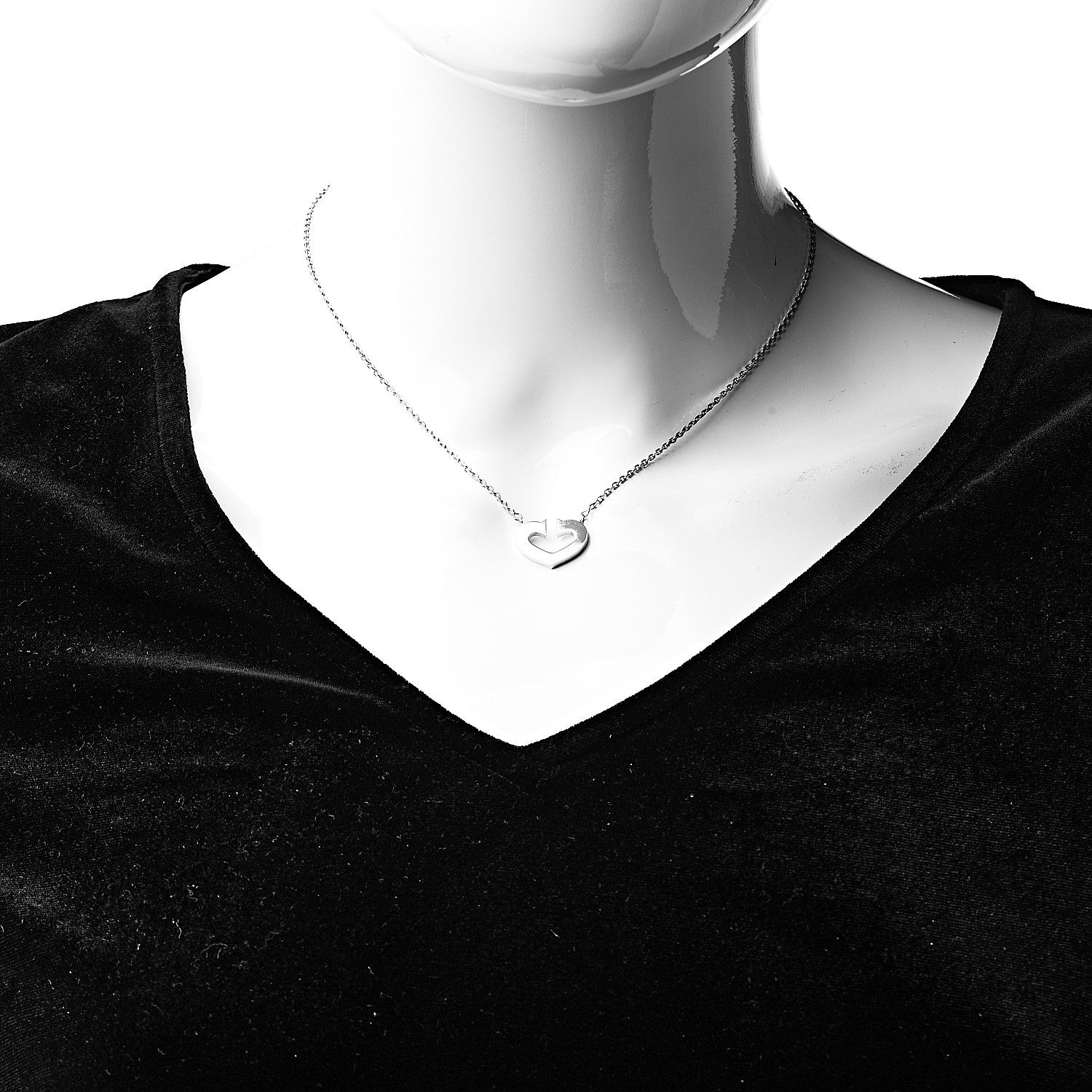 Cartier 18K White Gold Medium Hearts and Symbols Necklace 2 of 6