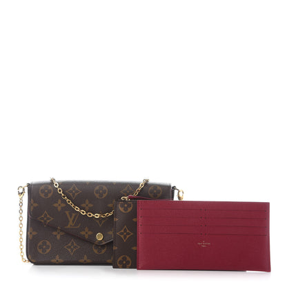Louis Vuitton Monogram Pochette Felicie Chain Wallet Fuchsia 1 of 7