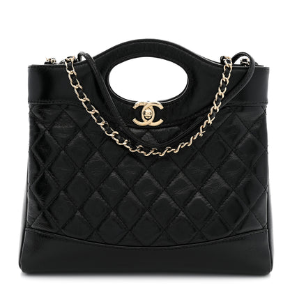 Chanel Aged Calfskin Quilted Mini 31 Shopping Bag Black 1 of 10