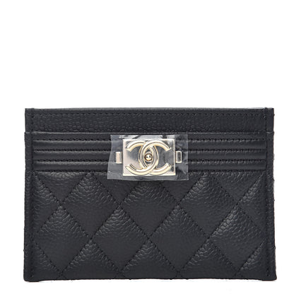 Chanel Caviar Quilted Boy Card Holder Black 1 of 9