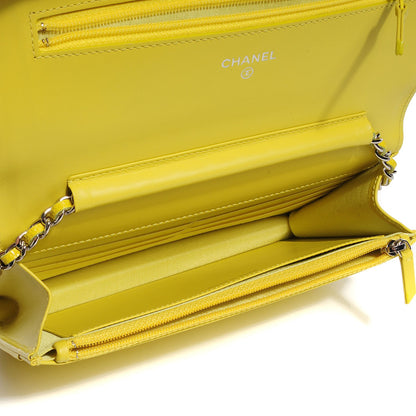 Chanel Caviar Timeless Wallet on Chain WOC Yellow 5 of 9