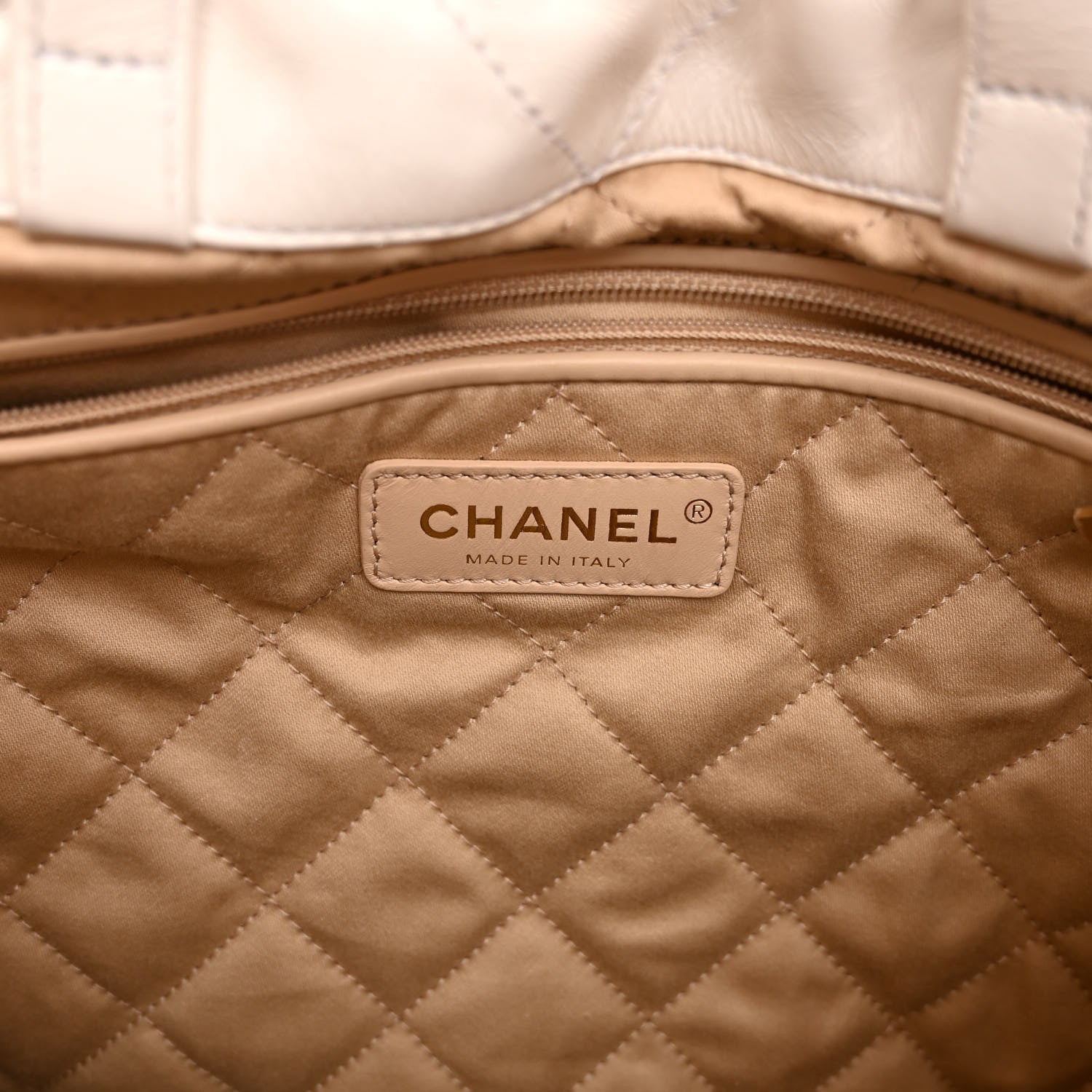 Chanel Shiny Calfskin Quilted Chanel 22 Backpack White 6 of 10