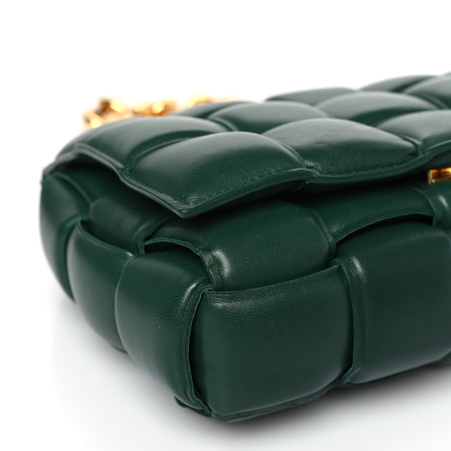Bottega Veneta Lambskin Maxi Intreccio Padded Chain Cassette Crossbody Bag Raintree 8 of 9