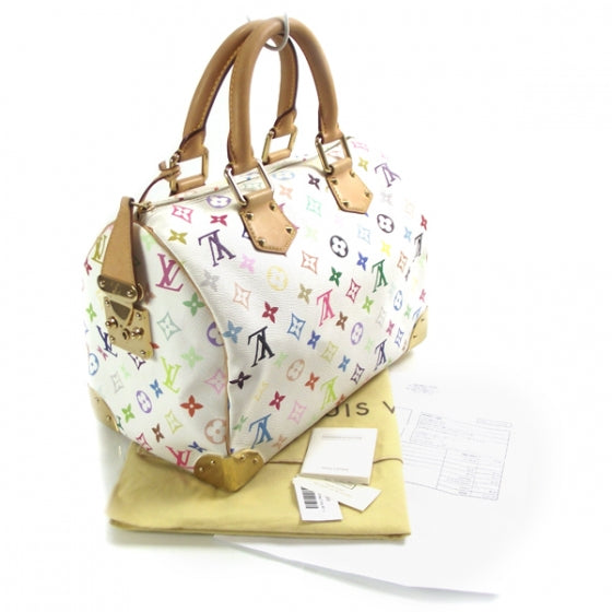 Louis Vuitton Monogram Multicolor Speedy 30 White 3 of 10