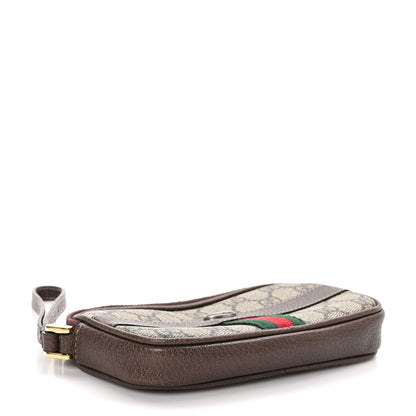 Gucci GG Supreme Monogram Ophidia Phone Case Wristlet Brown 4 of 11