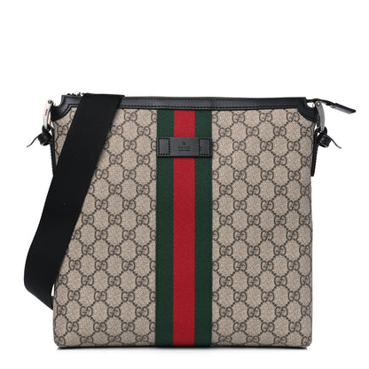 Gucci GG Supreme Monogram Web Messenger Bag Black 1 of 4