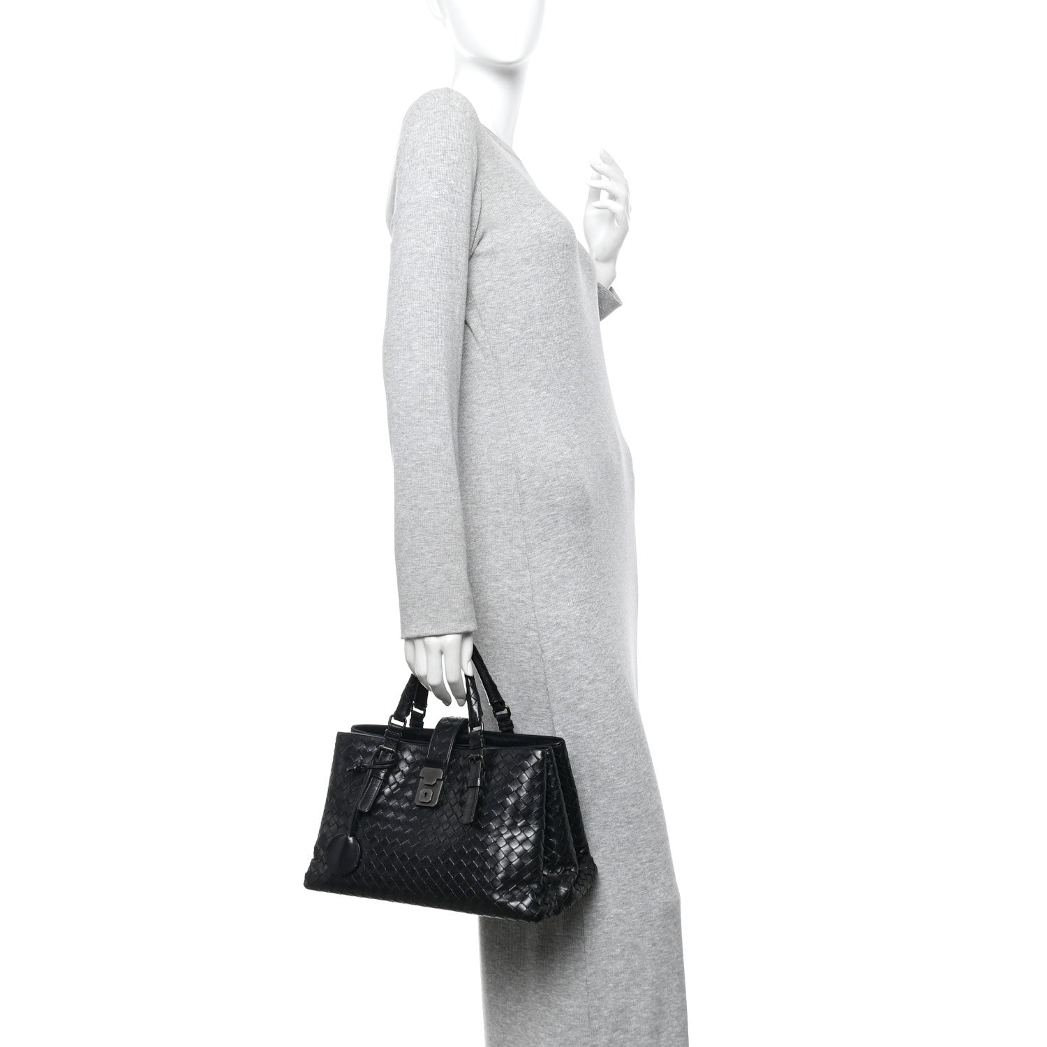 Bottega Veneta Light Calf Intrecciato Small Roma Black 2 of 10